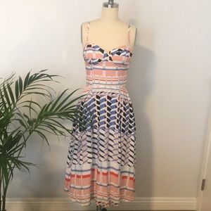 Geometric print midi dress
